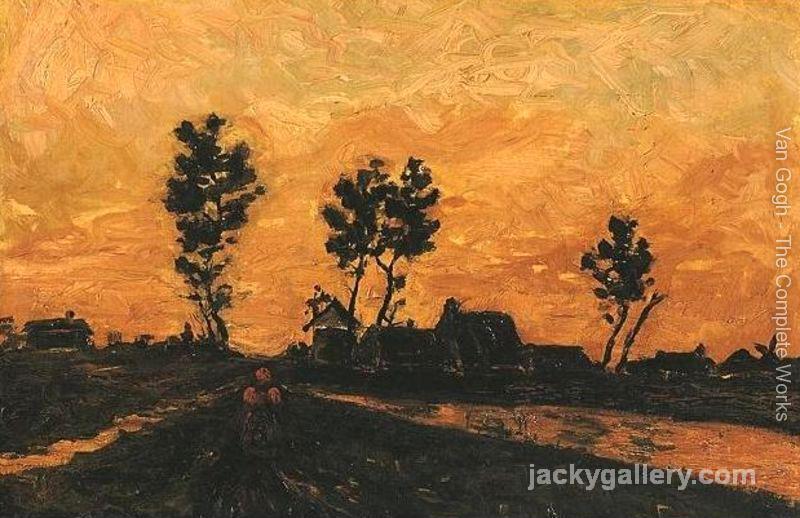 Landscape At Sunset, Van Gogh painting